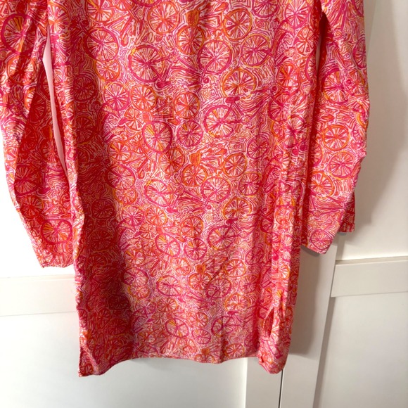 Lilly Pulitzer Women's Pink Bicycle Print Long Sleeve Swim Cover Up in Size S - Picture 8 of 12